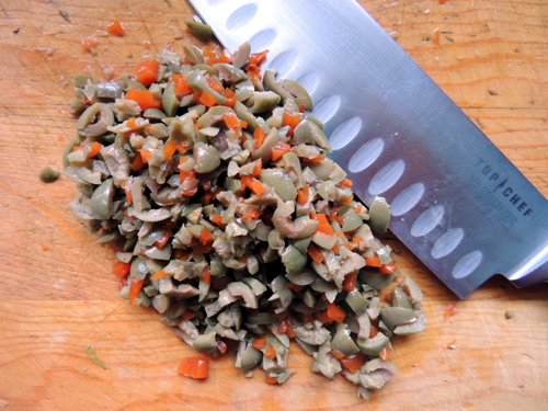 chop olives