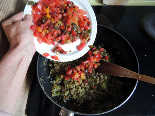 add tomatoes to the pan