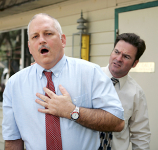 This man looks like he may be experiencing the symptoms of a cardiovascular disease.