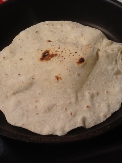Tortilla Cooking in a pan