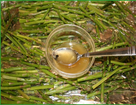Toss asparagus with the lemon and olive oil 