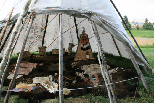 Tent scene at Little Big Horn.