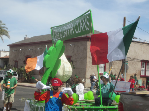 Float with Irish Flag in Tucson Arizona's Annual St. Patrick's Day Parade