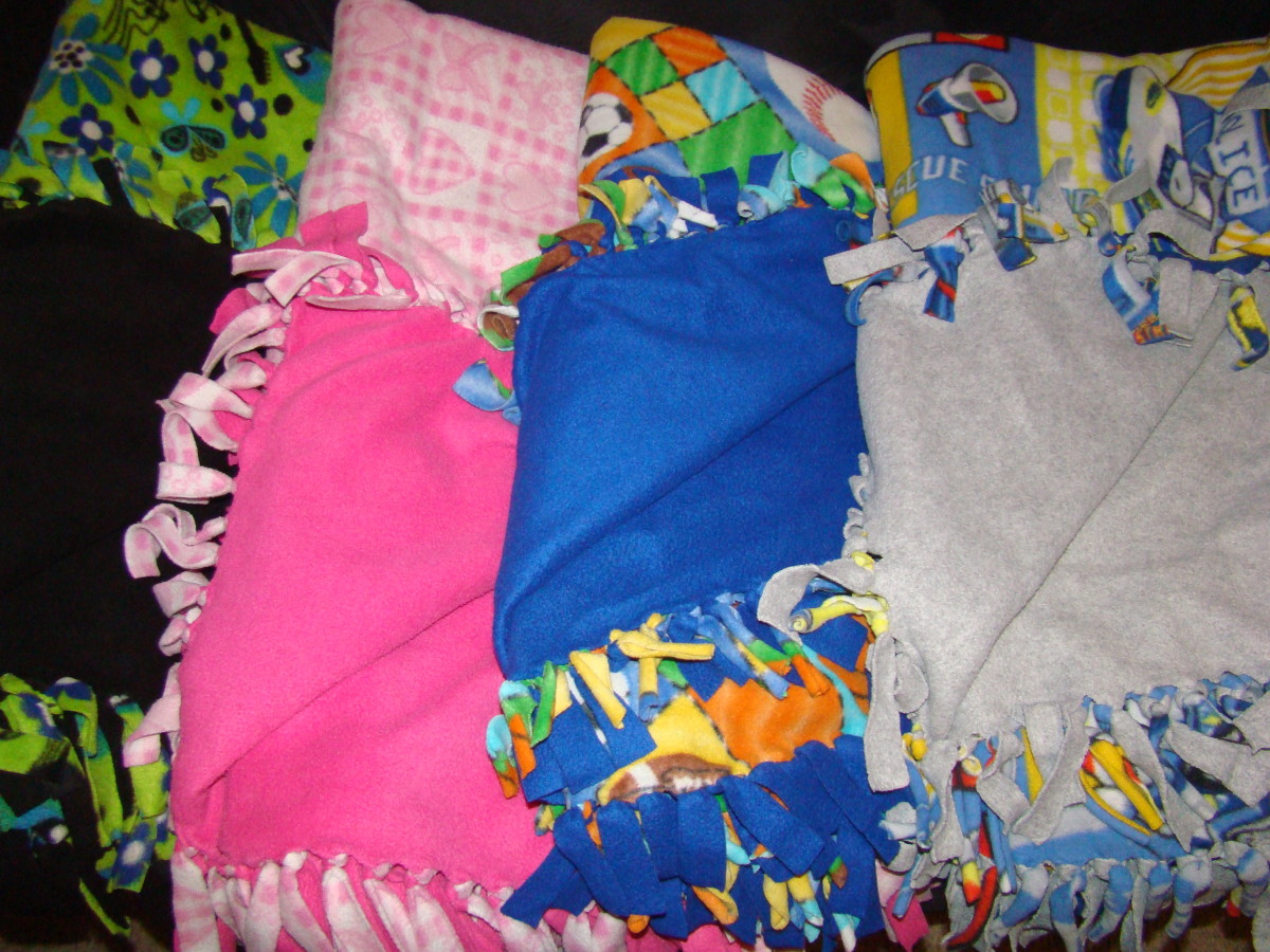 no-sew fleece blankets with one side patterned and one side plain