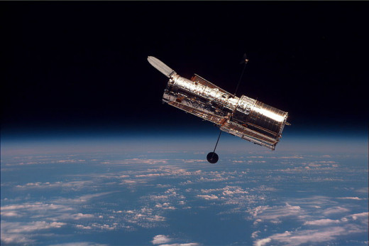 The Hubble Space Telescope is used to take pictures of far away galaxies