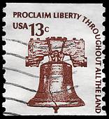 USA Circa 1975 Liberty bell postage stamp