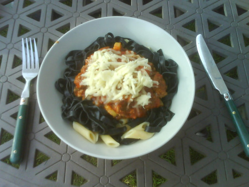 black tagliatelle:  an interesting twist on pasta