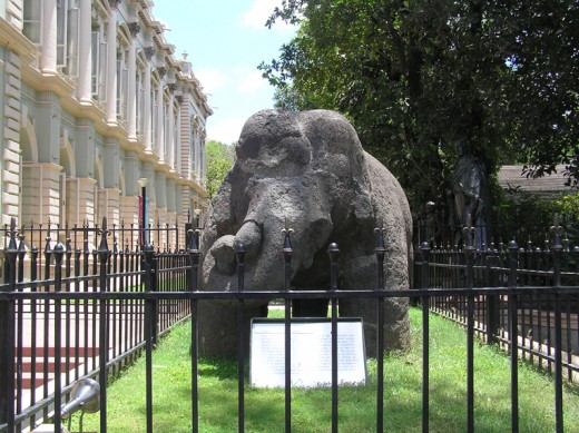 Statue of the elephant that got shifted to Jijamata Udyan 