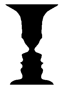 Depending on the perspective this can be a picture of goblet or two people looking at each other.