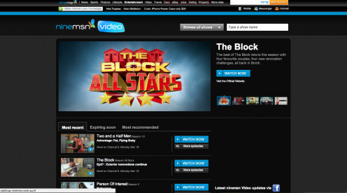 Ninemsn Video has a great archive of their australian productions.