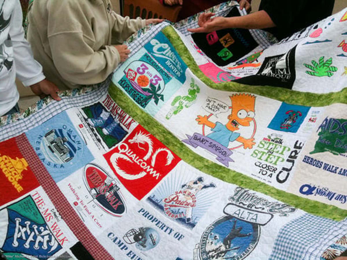 Kids can opt to have some of their favorite shirts from high school made into a t-shirt quilt to take to college.