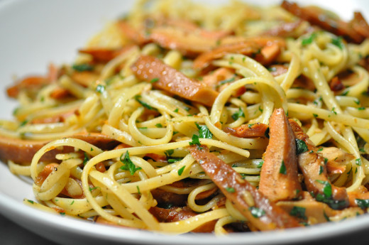 Linguine with Pine Mushrooms - an autumn treat. Image: © Siu Ling Hui