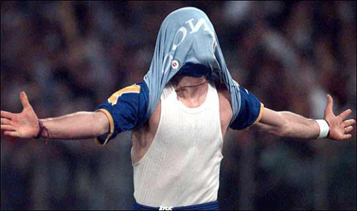 Celebrating after scoring a goal