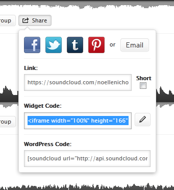 Embedding options on Sound Cloud