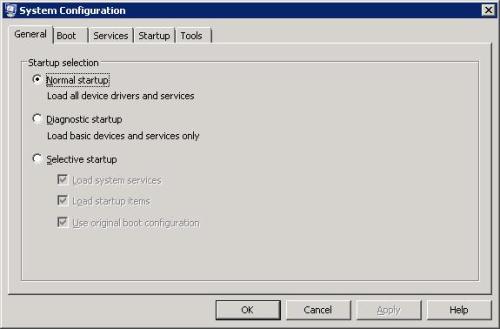 System Configuration Utility (Vista)