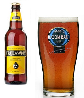 Amongst others I recommend trying the awesomely named Sharps Doom Bar, and St. Austells Trelawny. For non-English residents, any ale should be fine - though St. Austell have started supplying supermarkets across Europe