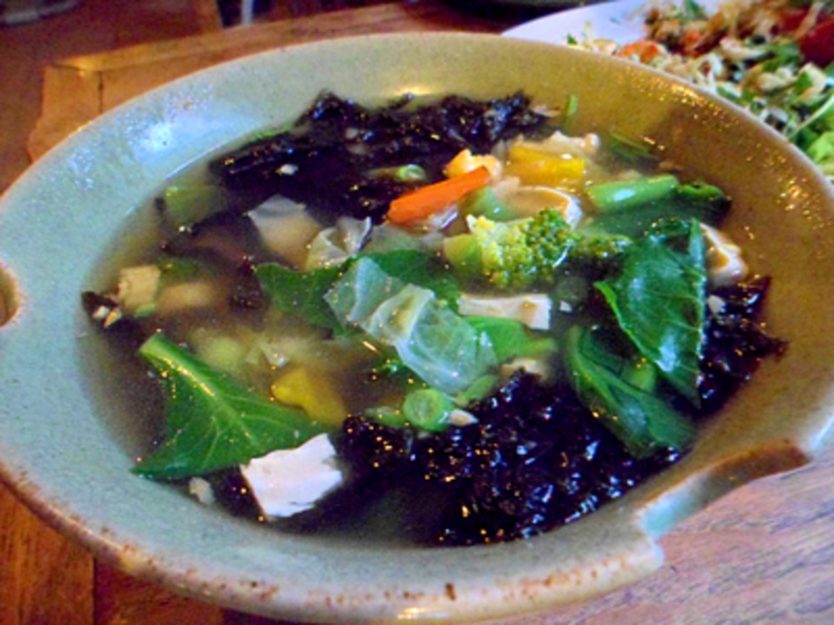 Vegetable soup at Blue Diamond