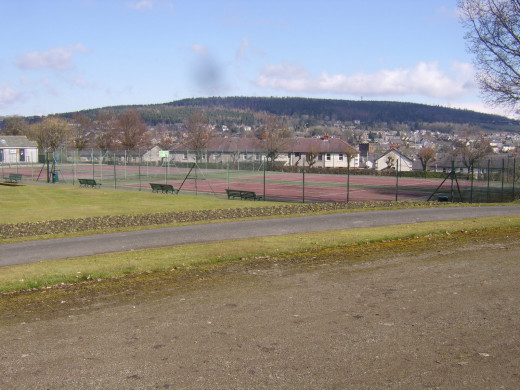 Tennis courts in Penrith Castle Park