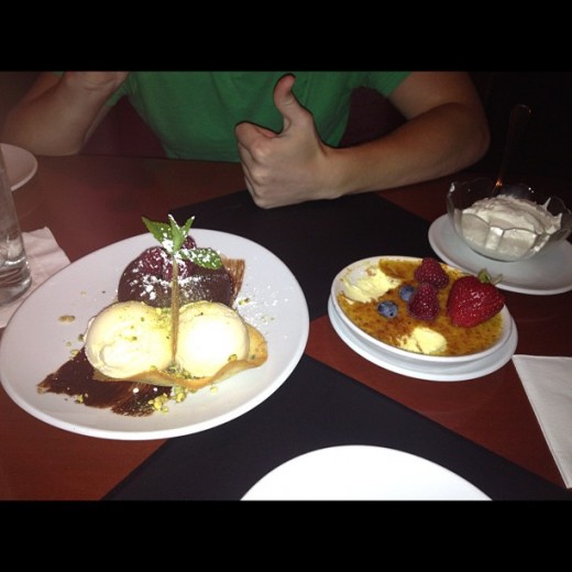 Chocolate Lava Cake and Creme Brule at Flemming's!  Yum!