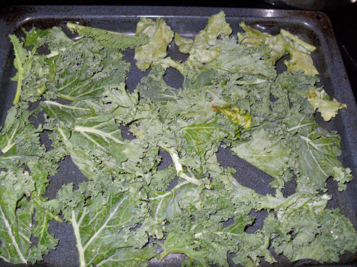 Bake Kale at 350 degrees on a non stick pan