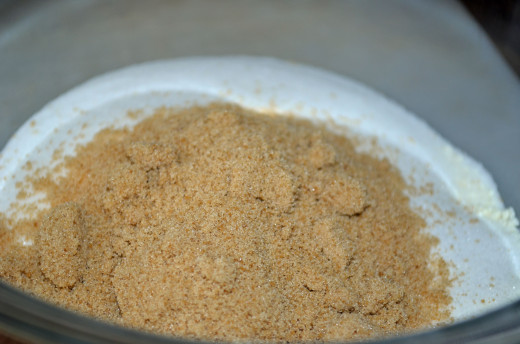 Combine sugars and dried milk powder.