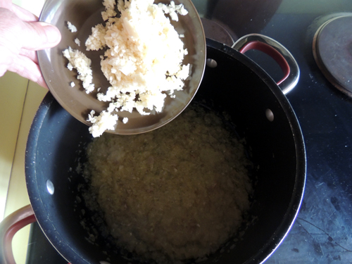 once shallots are translucent, add garlic...