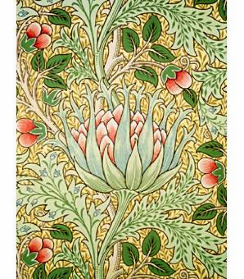 Ce papier peint William Morris est grande inspiration couleur pour une chambre Arts et artisanat.