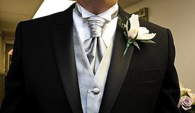 The wedding cravat is a little old school, but it doesn't look at all out of place. Check out this modern looking cravat. 