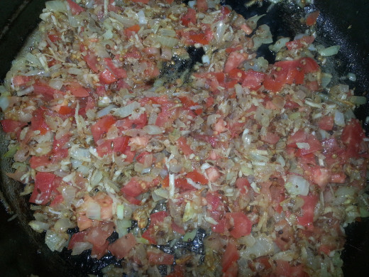 Add in chopped tomato
