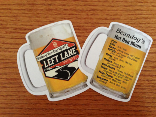 Sample of a paperboard promotional coaster that could encourage sales of beverages and select menu items.