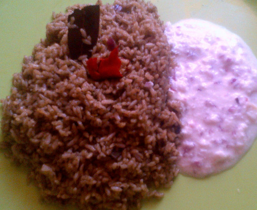 Pudina rice with raita