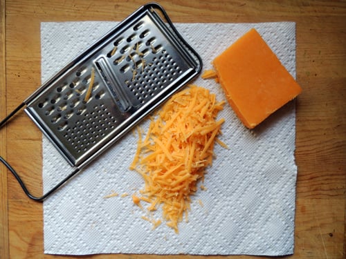 grate the cheddar