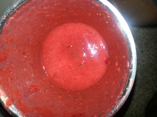 Blended Strawberry mixture