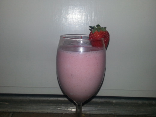 Garnished Strawberry Milkshake