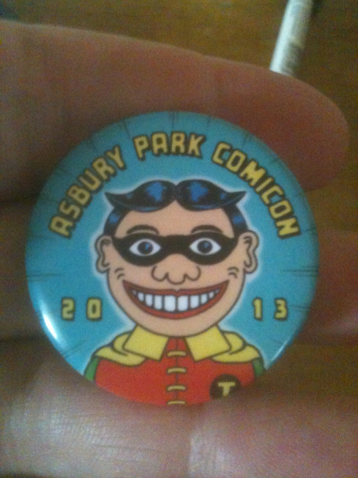 The "Tilly-Robin" pin for the Asbury Park Comicon