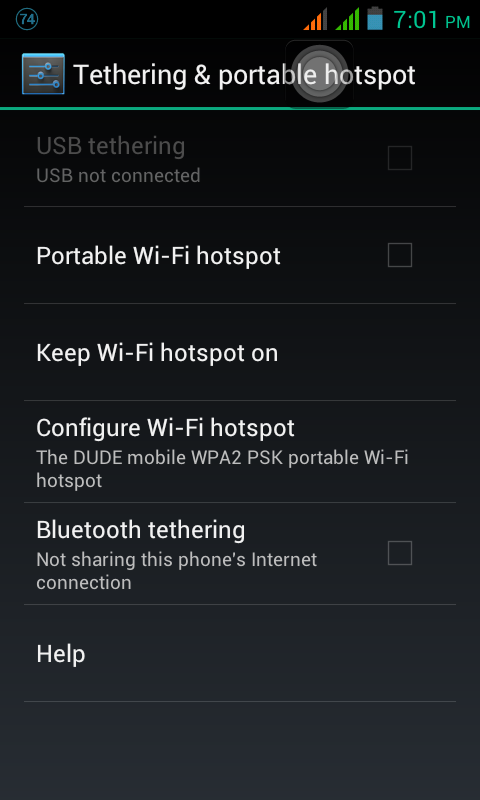 Wifi hotspot settings for Android ICS (Ice Cream Sandwich OS) devices