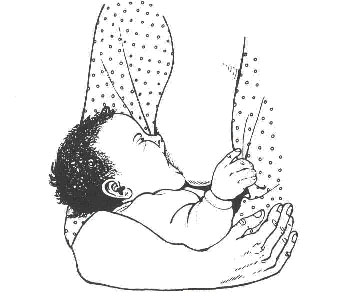 I would not say this was a good latch as the baby's nose is squashed in, the chin is free, the baby's head is more of a right angle to the breast.