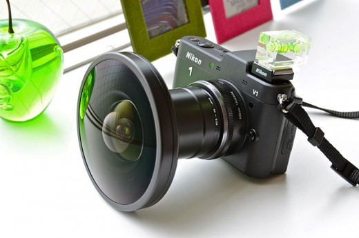 A fisheye lens on a Canon