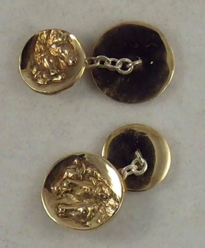 Old Fashioned Cufflinks - two buttons connected by a chain