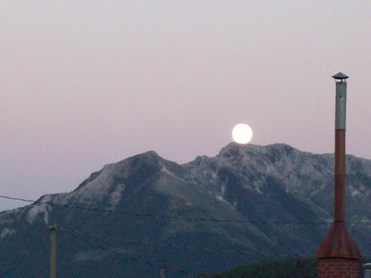 Moon - Backside of Turtle Mountain from Coleman