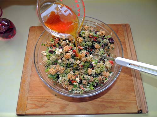 add dressing & mix thoroughly