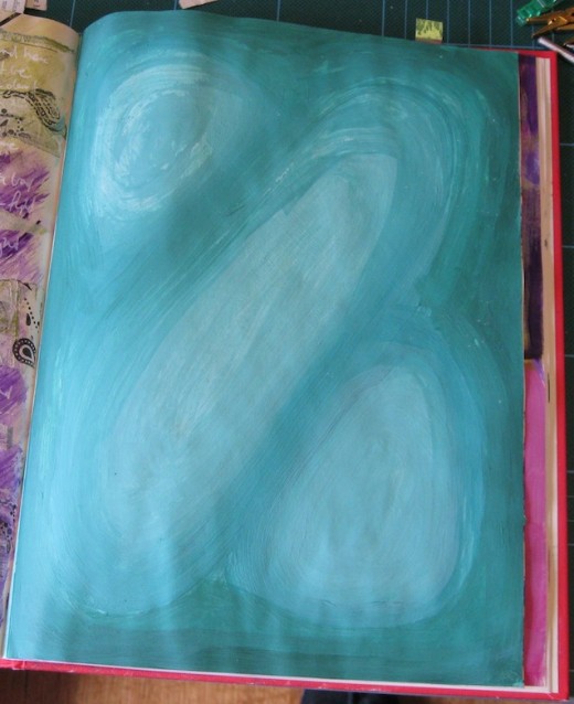 Start with two shades of acrylic paint to get colour in your background.