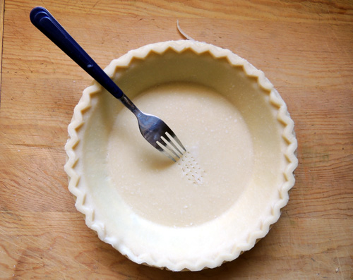 prick holes in pie shell