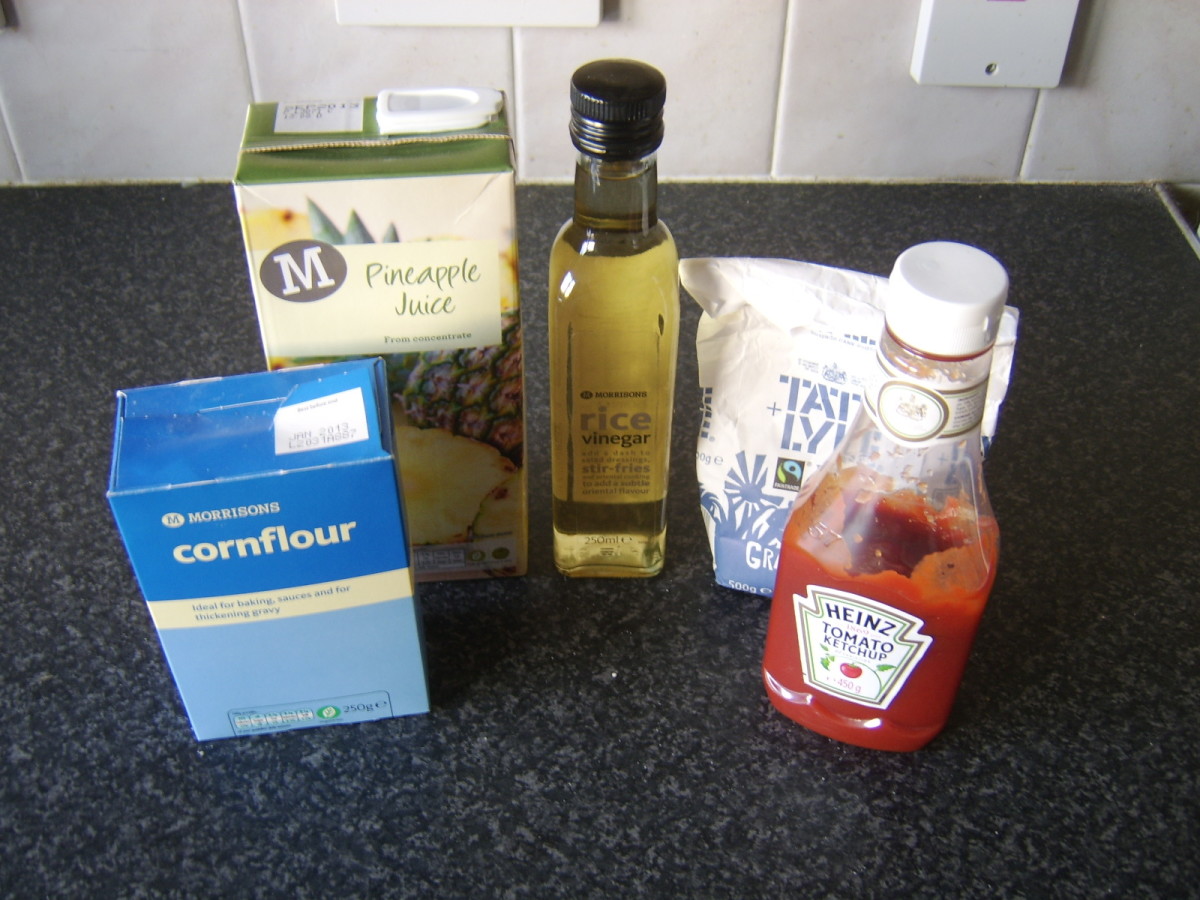 Principal ingredients for sweet and sour sauce