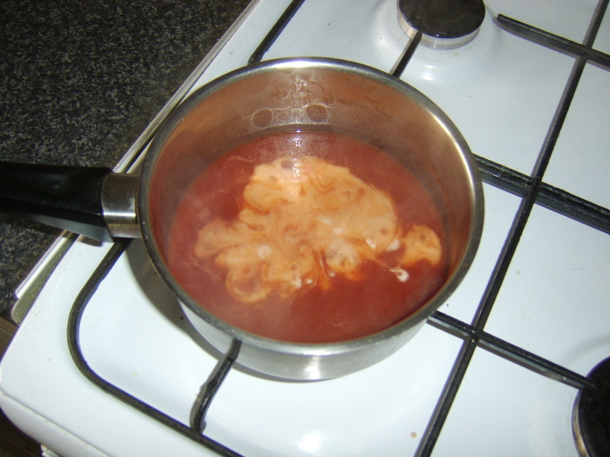 Cornflour paste is added to sweet and sour sauce