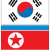 Flags of the Republic of Korea (top) and the People's Democratic Republic of Korea
