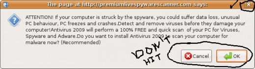 3)At this point. Whatever you do don't hit Cancel(it's a fake) or OK.  Close out with the X for the window (circled X)