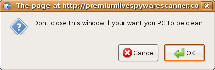 8)Now the nag popup occurs.  It is now a futile operation to cancel the nag window via the X (except in one case), for it quickly reopens again.  Don't hit any of the other buttons, or you can expect the download prompt again. (see 7 above ).  