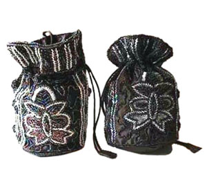glass bead butterfly purse