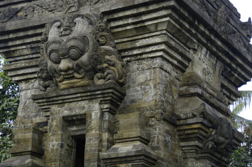 Head of Kala carved on top of Kidal temple portal,  Tumpang, Malang, East Java, Indonesia.